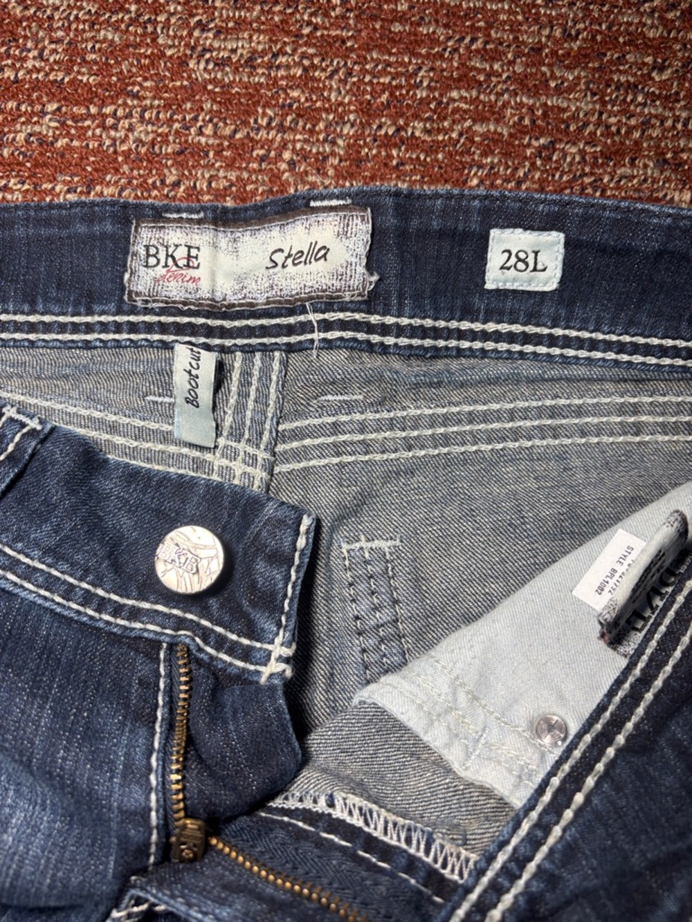 Vintage Y2K Buckle BKE Stella boot dark wash low rise stretch denim women’s 28 - Picture 7 of 13